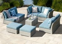 Gray Wicker Patio Furniture With Fire Pit