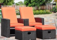 Outdoor Patio Chair Set With Ottoman