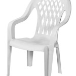 High Back White Plastic Resin Patio Chair