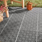 Interlocking Patio Tile Flooring 6 Pc Grey